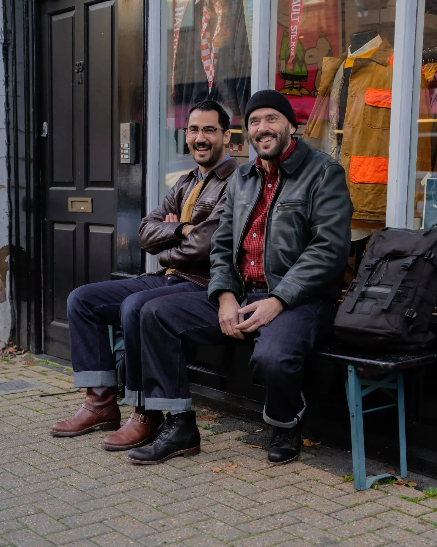 Hope everyone enjoys their weekend ✌️ Sitting outside @union_vtg the other week, a great place to visit stacked to the rafters with great vintage pieces!

📸 by @illcutz with @hoxtoncycles 

#unitedoverallsco #ed2 #britishdenim #britishmade #madeinth