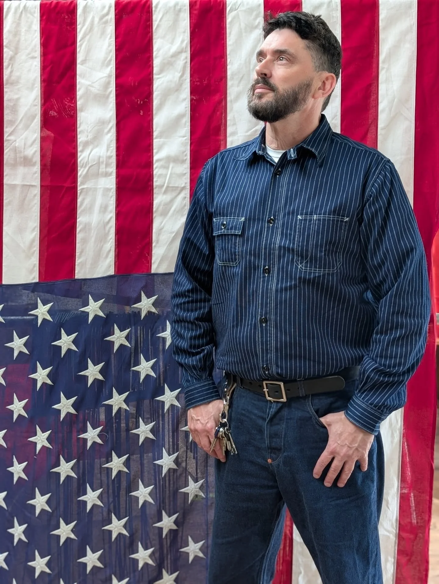 The origins of jeans from across the pond drive our inspirations and designs 👖

@hoxtoncycles wearing our ED-2 jeans with a very fetching Wabash shirt 👌

Come see us both this weekend above @theneighborhood_subs for The Makers Loft pop up, we will 