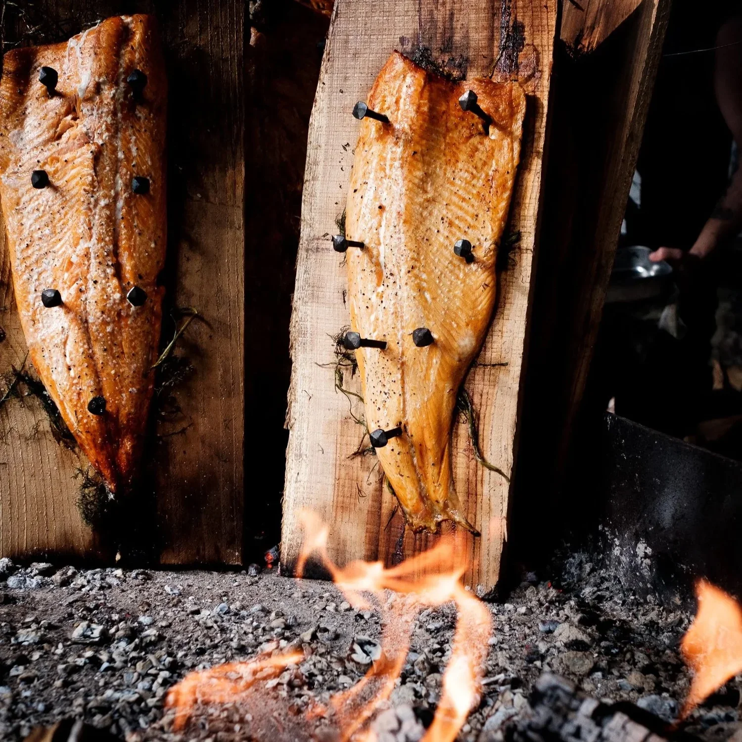 Fire-cooked wedding feast in the Lake District
