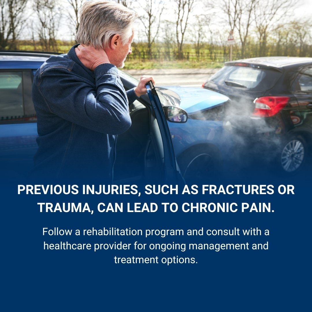 Previous injuries like fractures or trauma can result in chronic pain that lingers long after the initial incident. 

To manage this, it's crucial to follow a comprehensive rehabilitation program tailored to your needs. 

Regular consultations with a