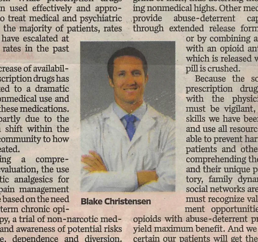 "With pain meds, safety, effectiveness can jibe" by Blake Christensen