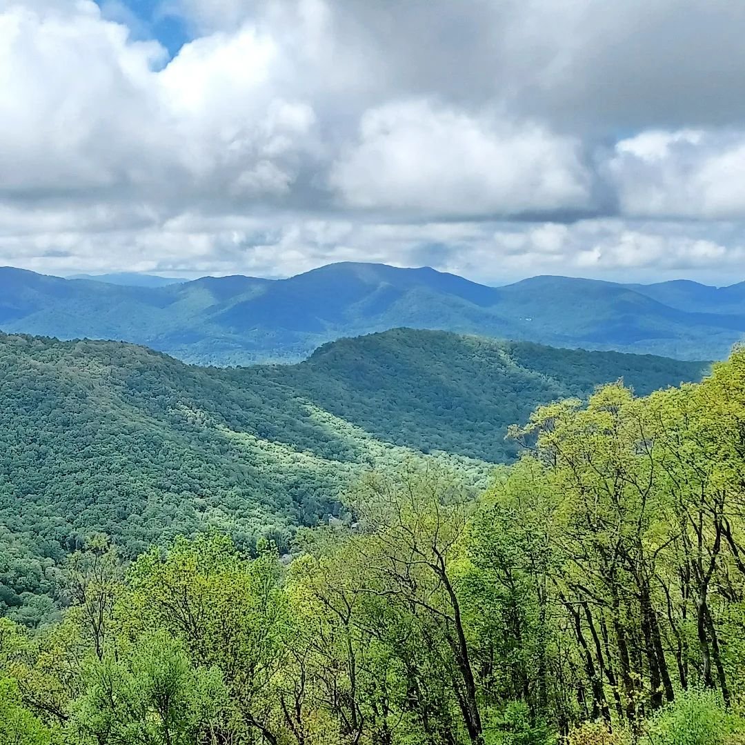 I spent this morning on the Blue Ridge Parkway in North Carolina.

The Parkway is always amazing!

A storm system was moving out, so the clouds were dramatic.

Don't you love the blue of the mountains?

#mountainviews #blueridgeparkway #mountainsprin