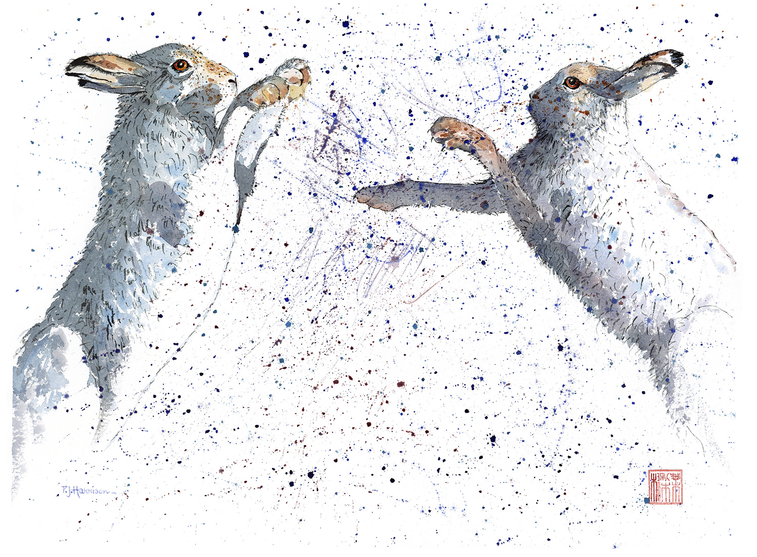 Boxing-Hares-Pink-Harrison-Artist-Broadway-Cotswolds-UK.jpg