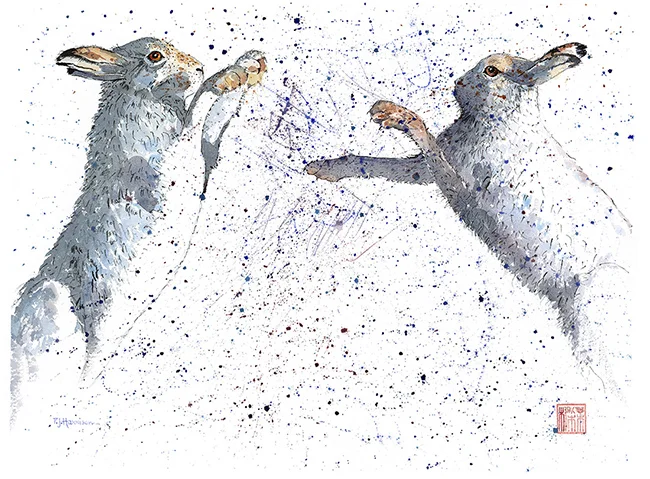 Boxing Hares 22” x 30” £300