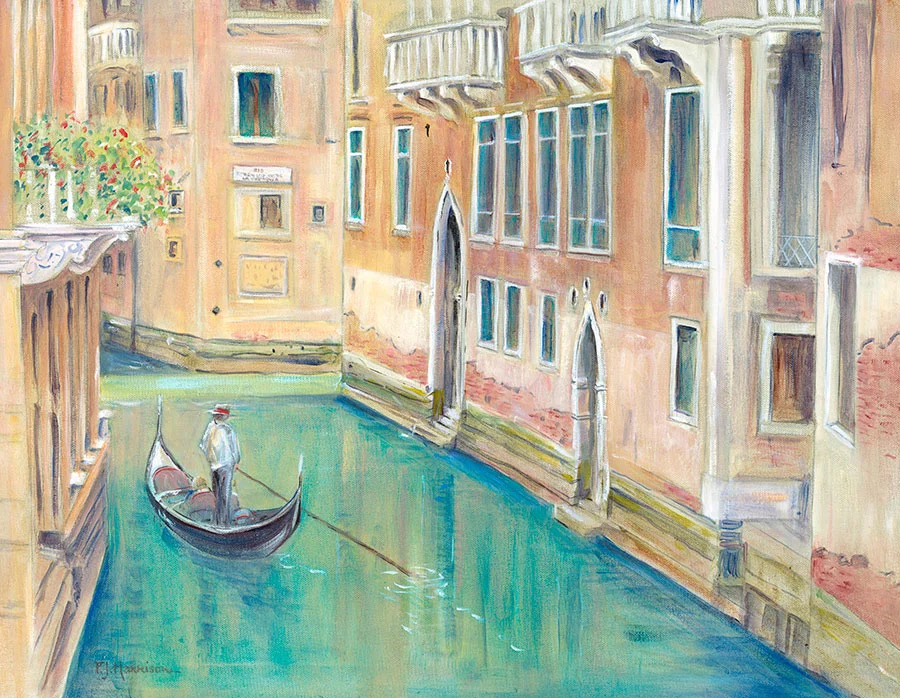 GONDOLIER, VENICE* oil on canvas 18” x 24”