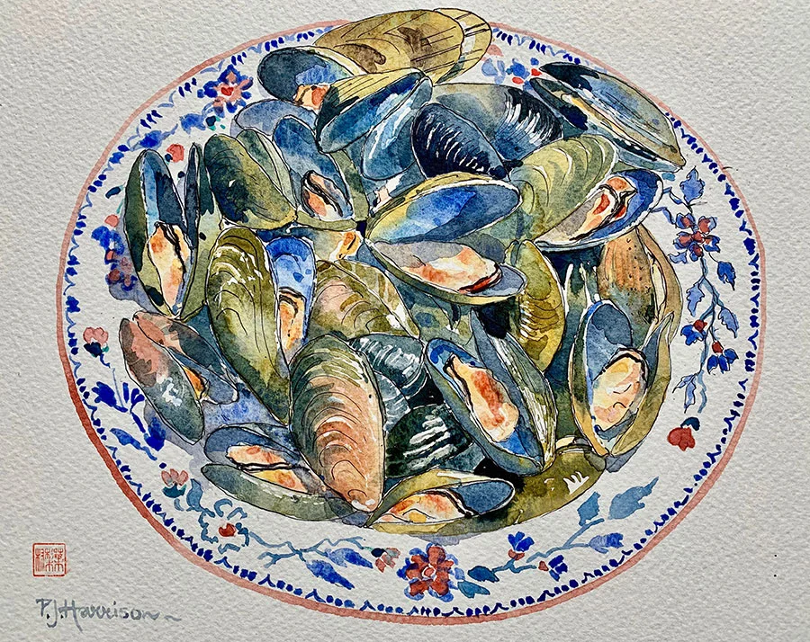 MOULES watercolour 11” x 12”
