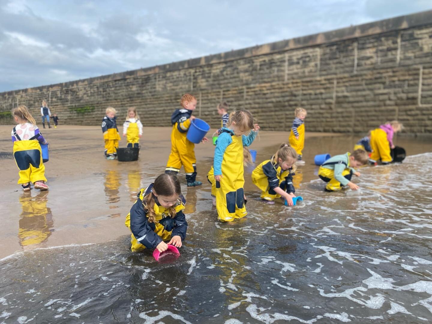 There&rsquo;s always a hive of activity at the shore line as beach schoolers splish and splash, filling, pouring and emptying and altogether enjoying their sea water escapades
