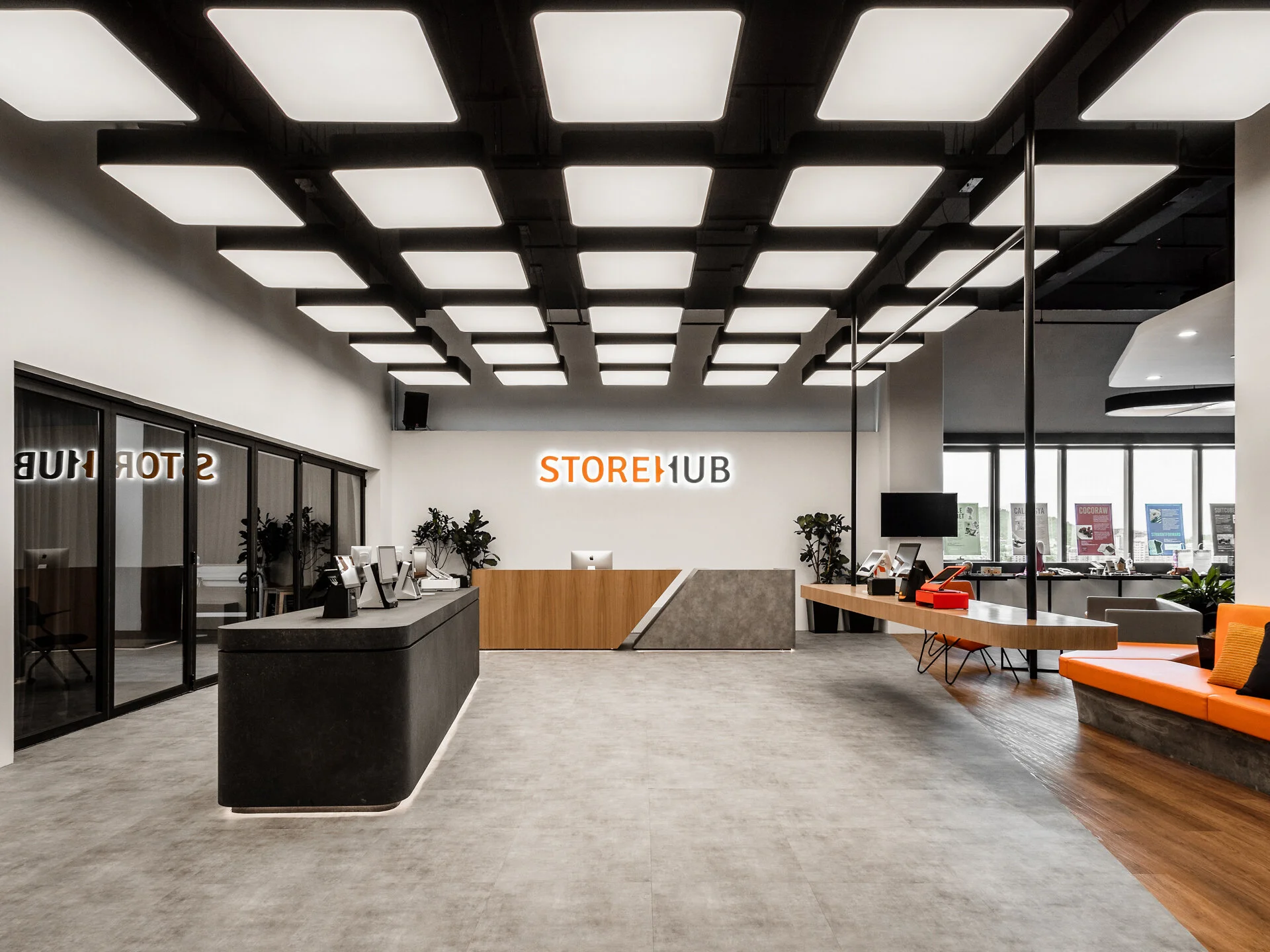   “The design was inspired by the company’s tagline ‘Upon This Rock We Will Build’, which we used as the foundational aspect to create their new office experience.”  