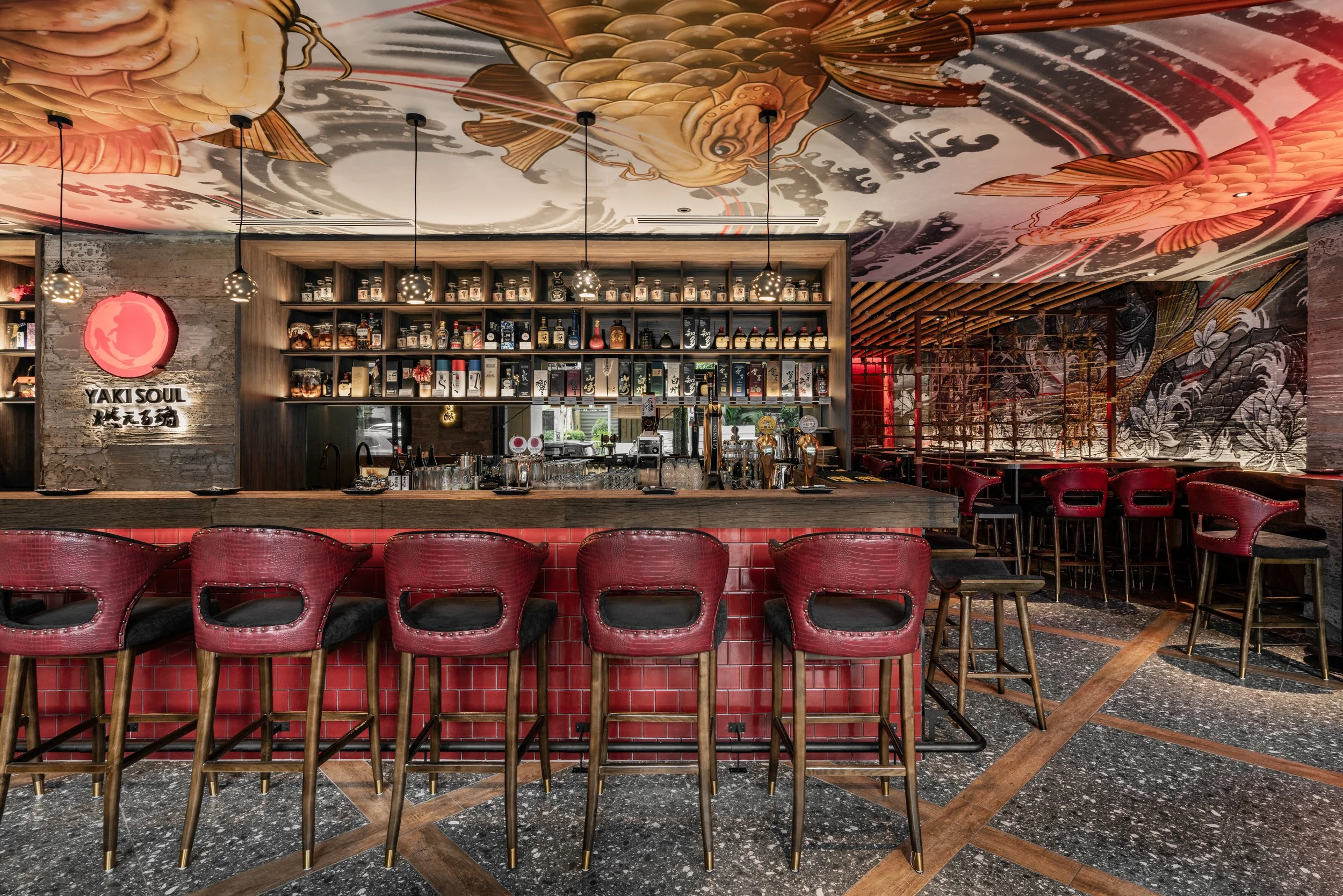  An ancient tale tells of a vast school of golden Koi that swam upstream along the Yellow River, defying the river's current. Upon reaching a formidable waterfall, many turned back, swept away by the river's flow. 