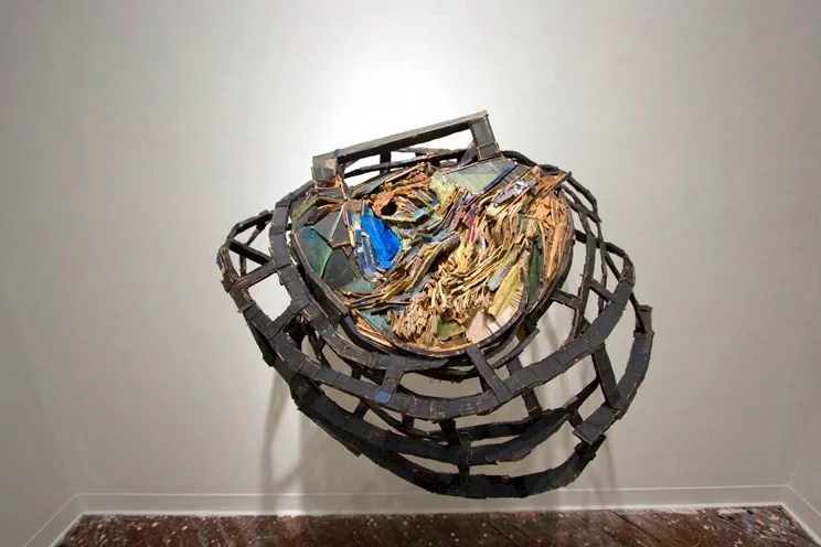 Own Sphere of Memory , mixed media, paint, cardboard, 2019
