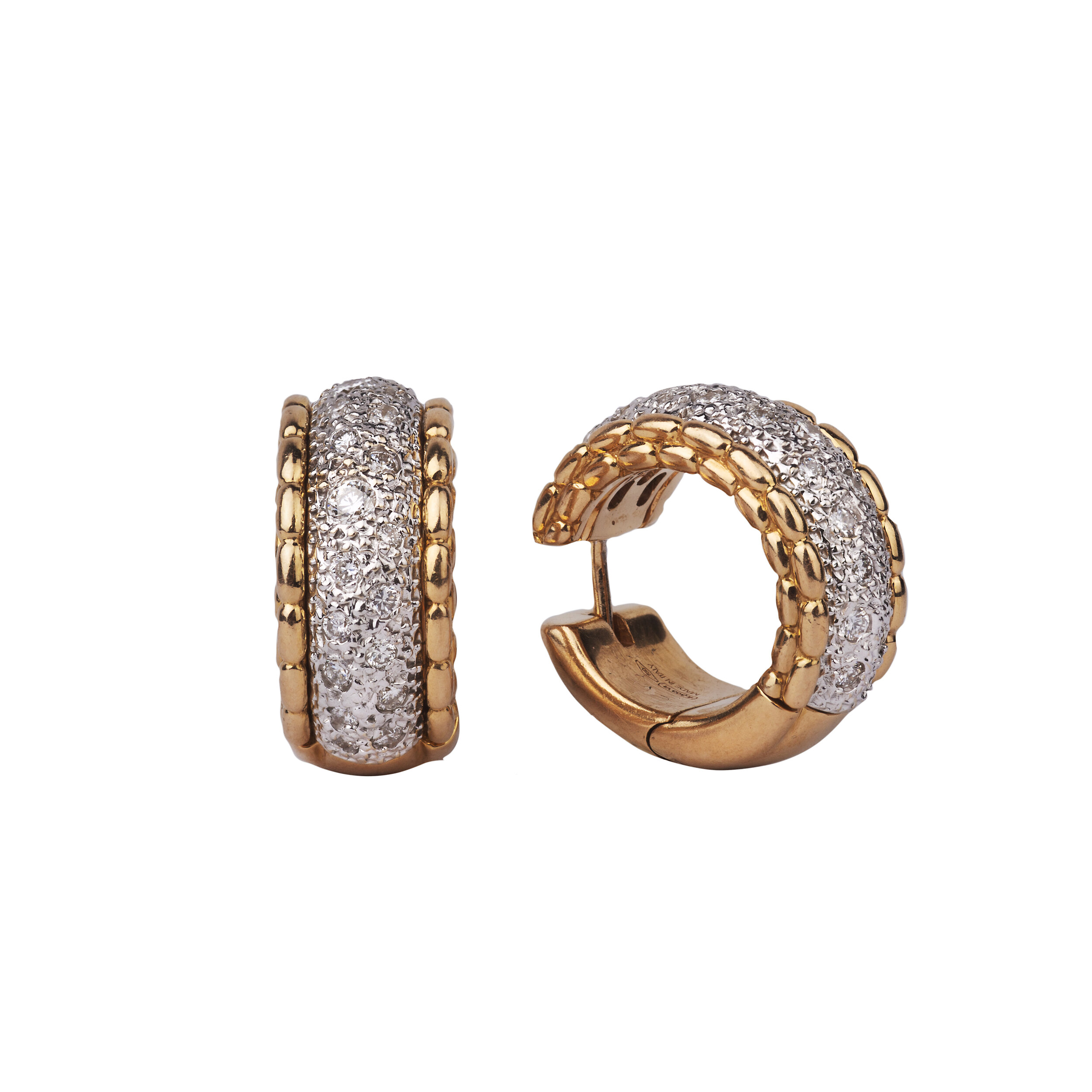 Italian 18ct Gold Diamond Earrings