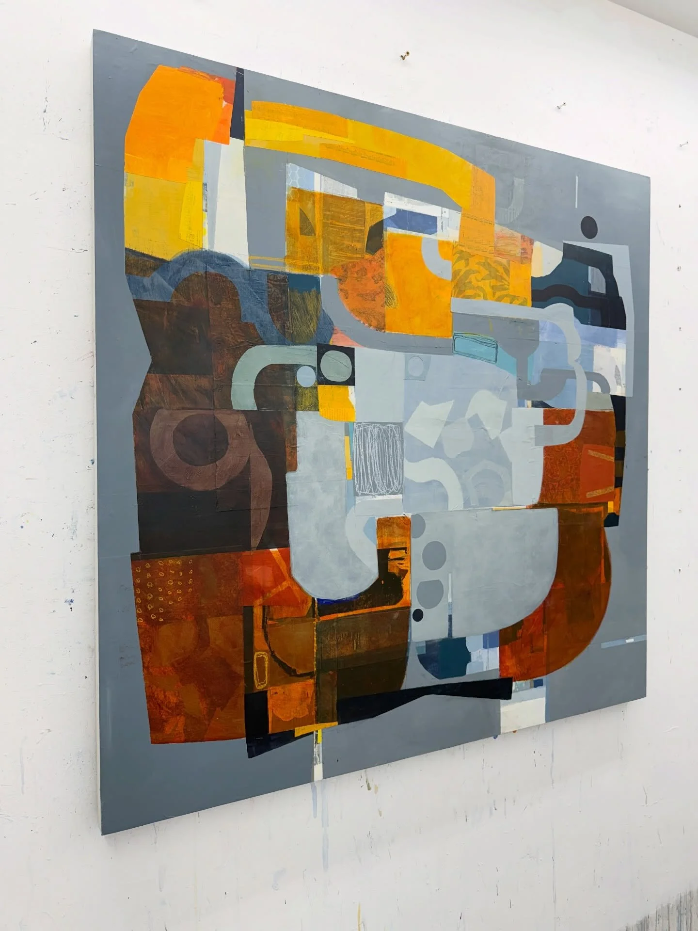 Waiting on the studio wall
48&rdquo;x48&rdquo; work in progress 
#artistlife