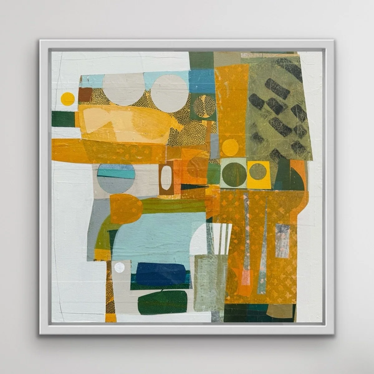 Still digging out from the Blizzard here but dreaming of sunny days&hellip;

Pool Party
16&rdquo;x16&rdquo; acrylic, collage and mixed mediums on panel

#artistlife #deborahtcolter #dreamer