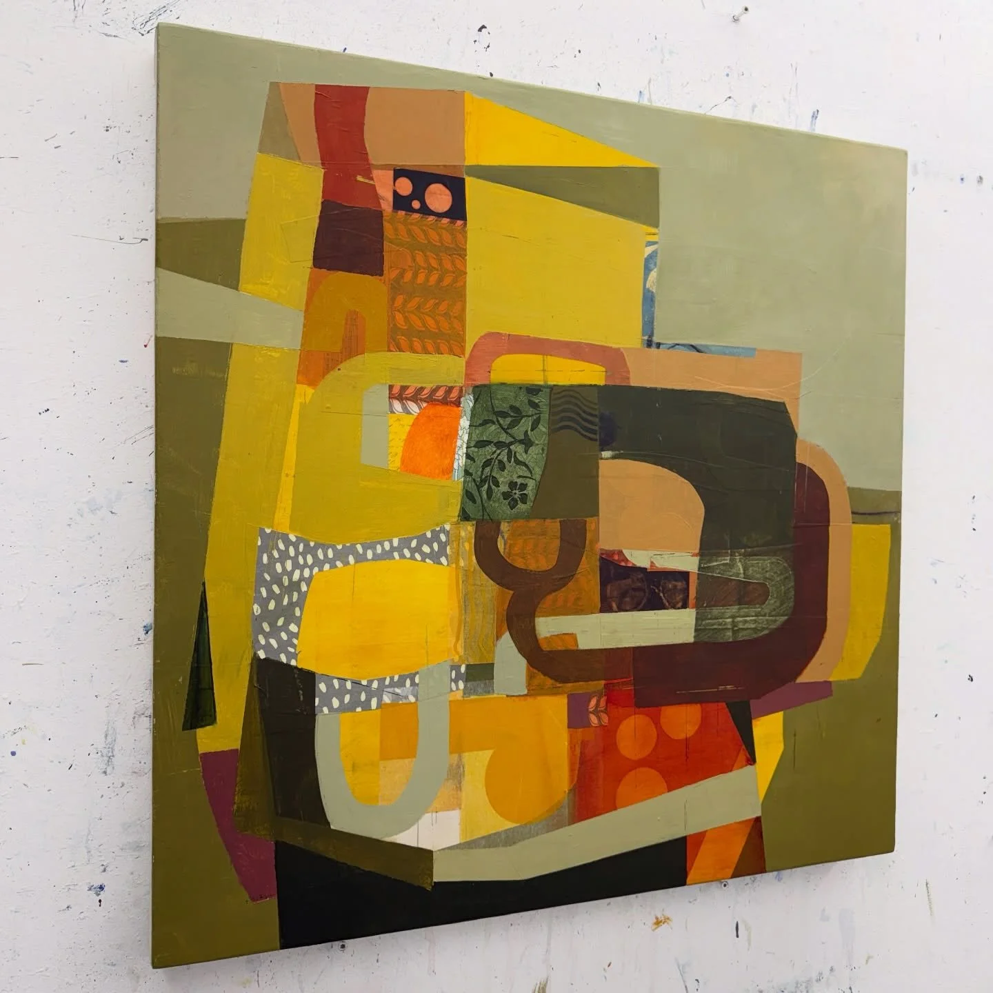 Monday morning studio wall- 30&rdquo;x 30&rdquo; work in progress 

Artist life, keep going, create, paint, search, make. #deborahtcolter