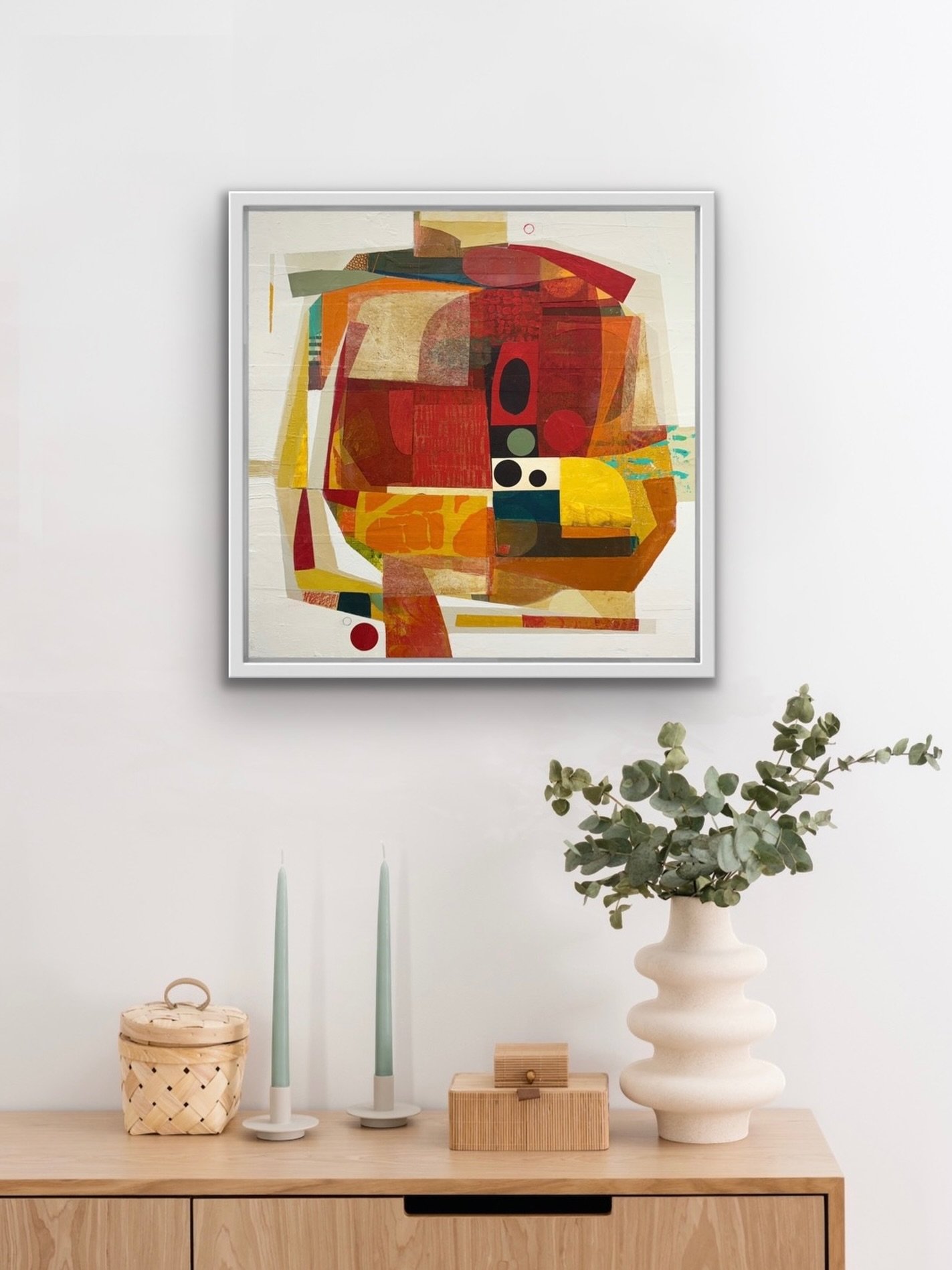 For the Asking
16&rdquo;x16&rdquo; acrylic, collage and mixed mediums on panel - framed, available. In a virtual environment here. 

abstract sensibility, red, mixed media collage, contemporary abstract art, #deborahtcolter