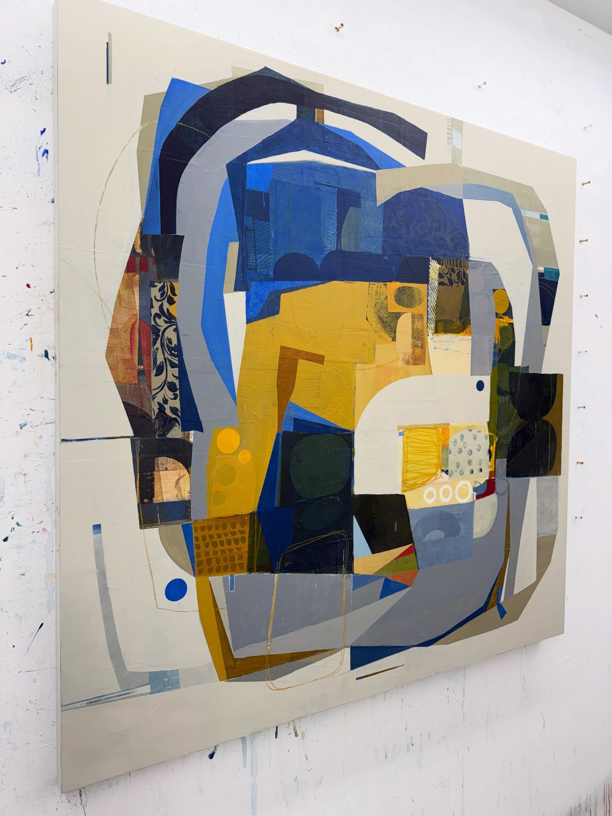 Studio wall 
48&rdquo;x 48&rdquo;acrylic, collage and mixed mediums on panel
#deborahtcolter