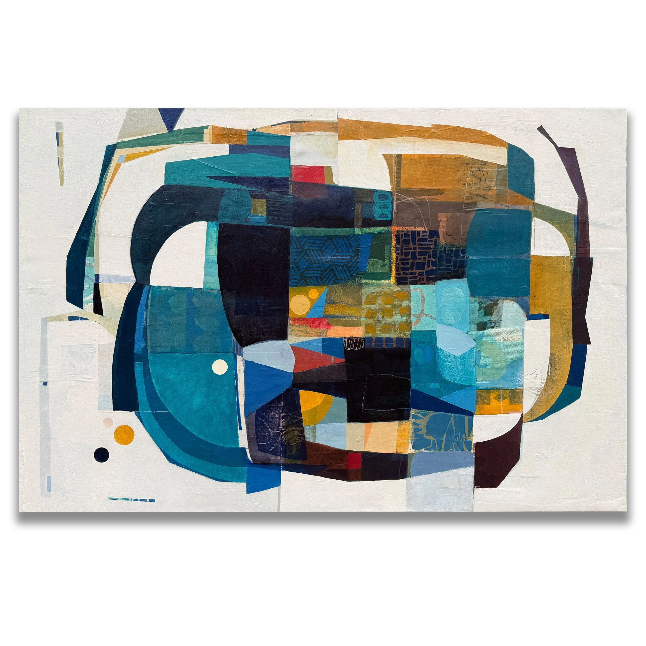 &ldquo;Artists raise questions, they don&rsquo;t answer them. 
Let me have a lot of room to not make sense&rdquo;
-  K. Bradford  #artcrush 

Voyager
40&rdquo;x 60&rdquo; acrylic, collage and mixed mediums on canvas

Abstract, contemporary painting, 