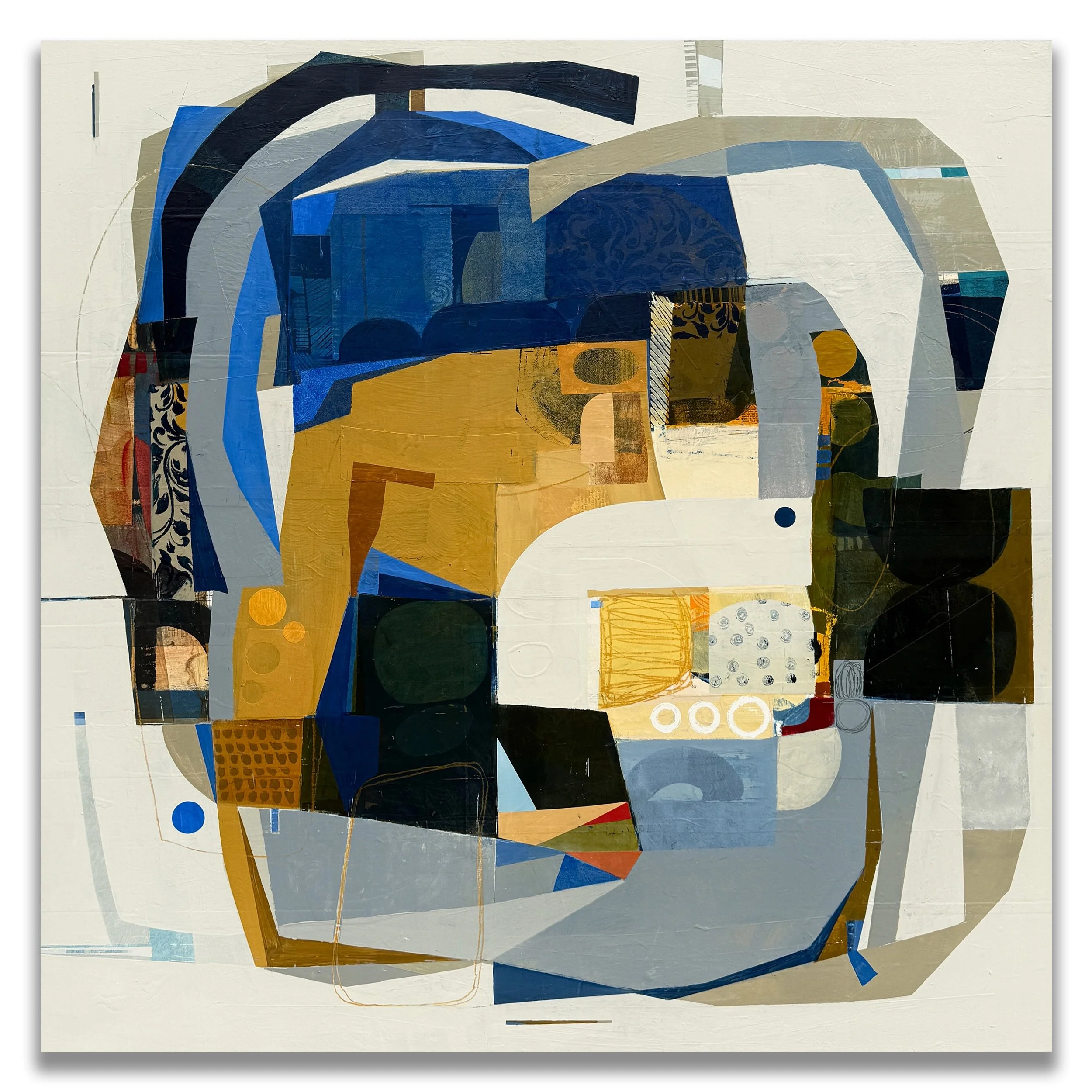 Shared Holding
48&rdquo; x 48&rdquo; acrylic, collage and mixed mediums on panel

&ldquo;And the day came when the risk to remain tight in a bud was more painful than the risk it took to blossom.&rdquo; -Ana&iuml;s Nin

Abstract, contemporary abstrac