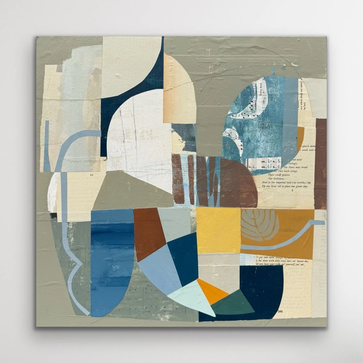 On the studio wall
16&rdquo;x16&rdquo; acrylic, collage and mixed mediums on panel 
#artistlife #deborahtcolter
