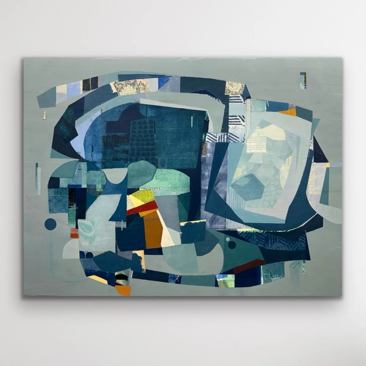30&rdquo;x40&rdquo; acrylic , collage and mixed mediums on canvas resting here right now&hellip; studiowall #deborahtcolter 

Abstract, interiors, Art consultants, Interior designer, Artist life