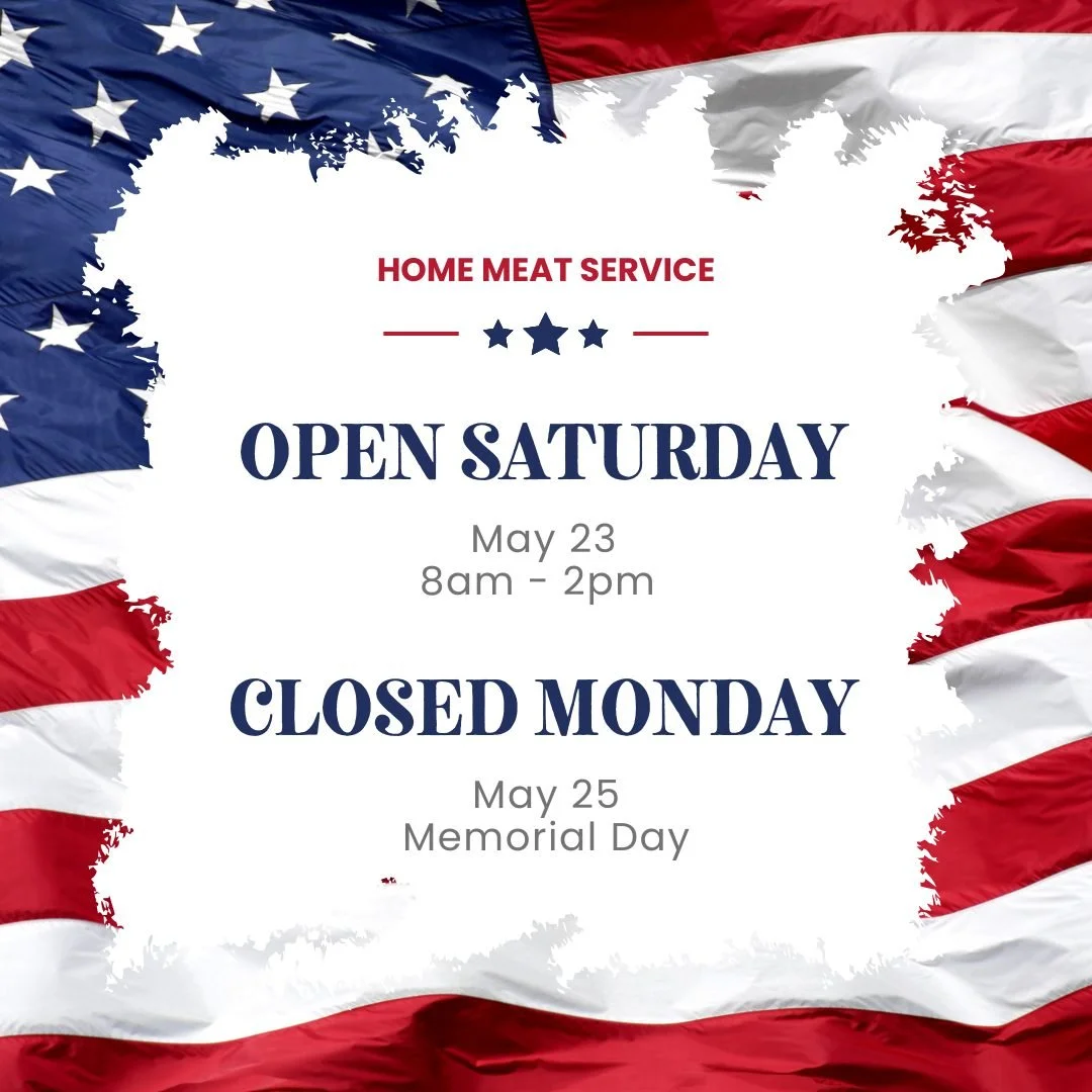 🍔 🌭🥩🍺🍷 Last chance to shop for Memorial Day essentials this weekend! We're open 𝘁𝗼𝗱𝗮𝘆, 𝗦𝗮𝘁𝘂𝗿𝗱𝗮𝘆 𝗠𝗮𝘆 𝟮𝟯 with everything you need. We'll be closed Monday in observance of Memorial Day.