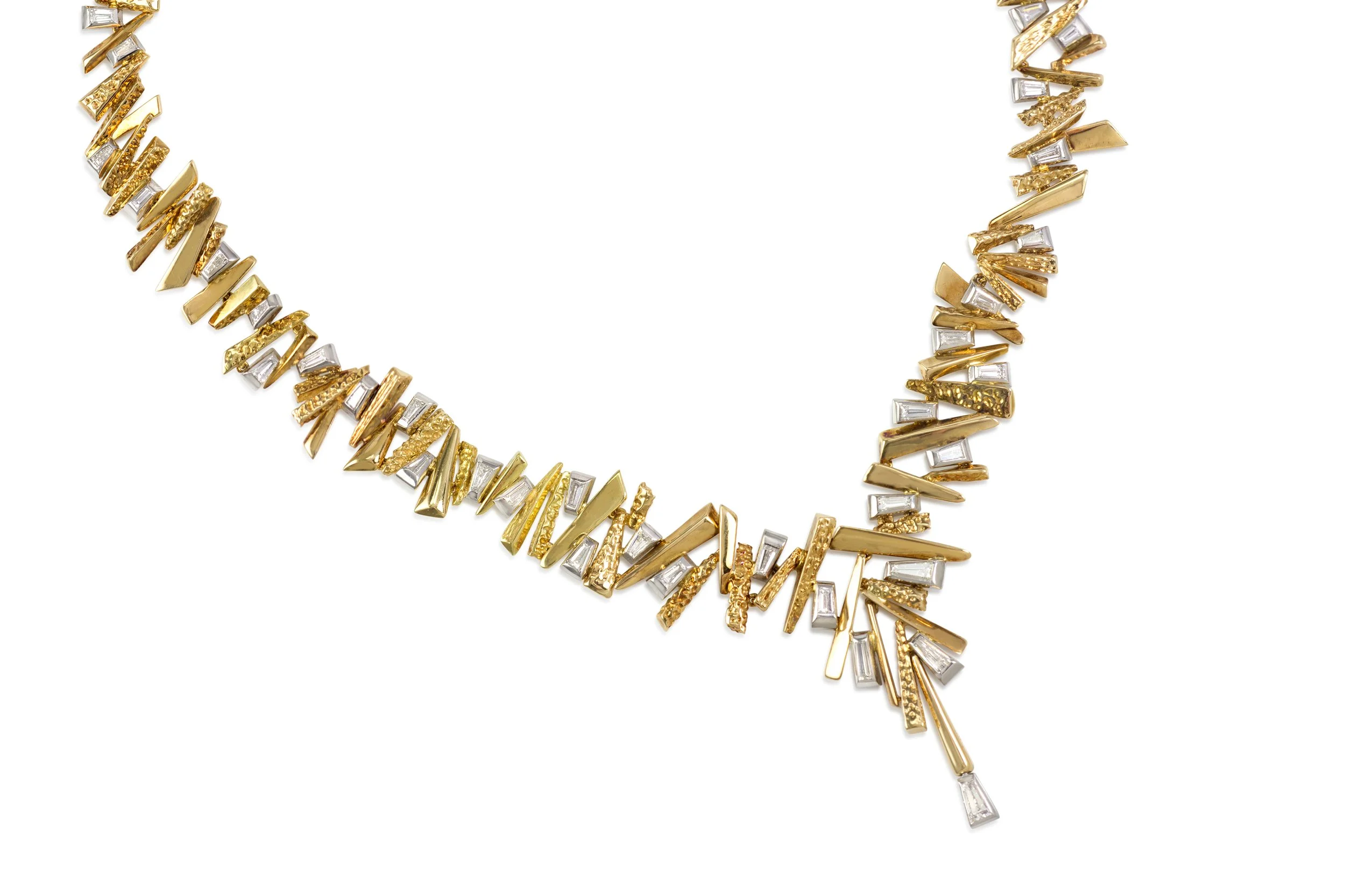 David Morris Baguette-cut Diamond and 18k Gold Collar, 1966