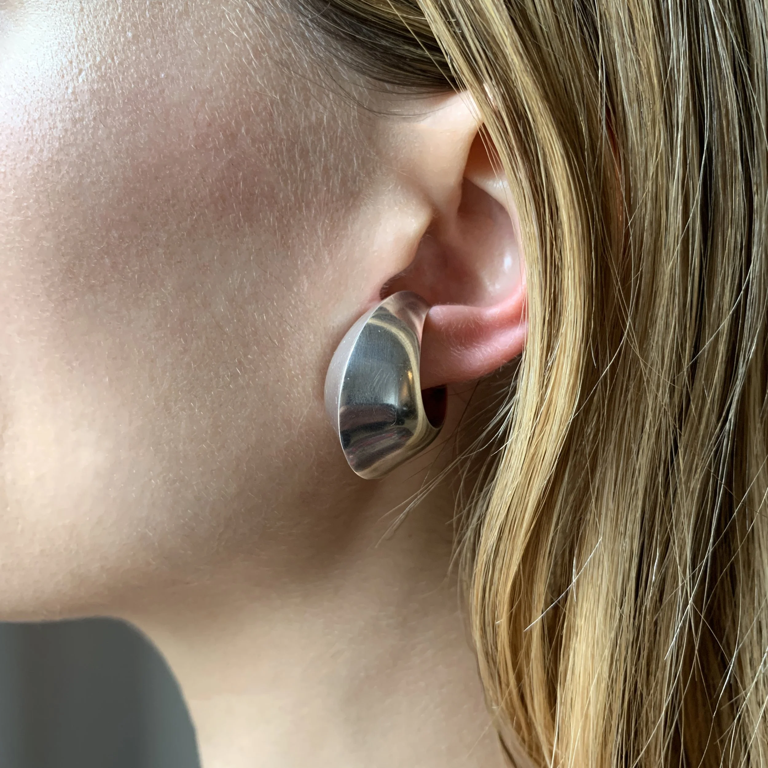 Nanna Ditzel Georg Jensen Silver Earrings, 1960s
