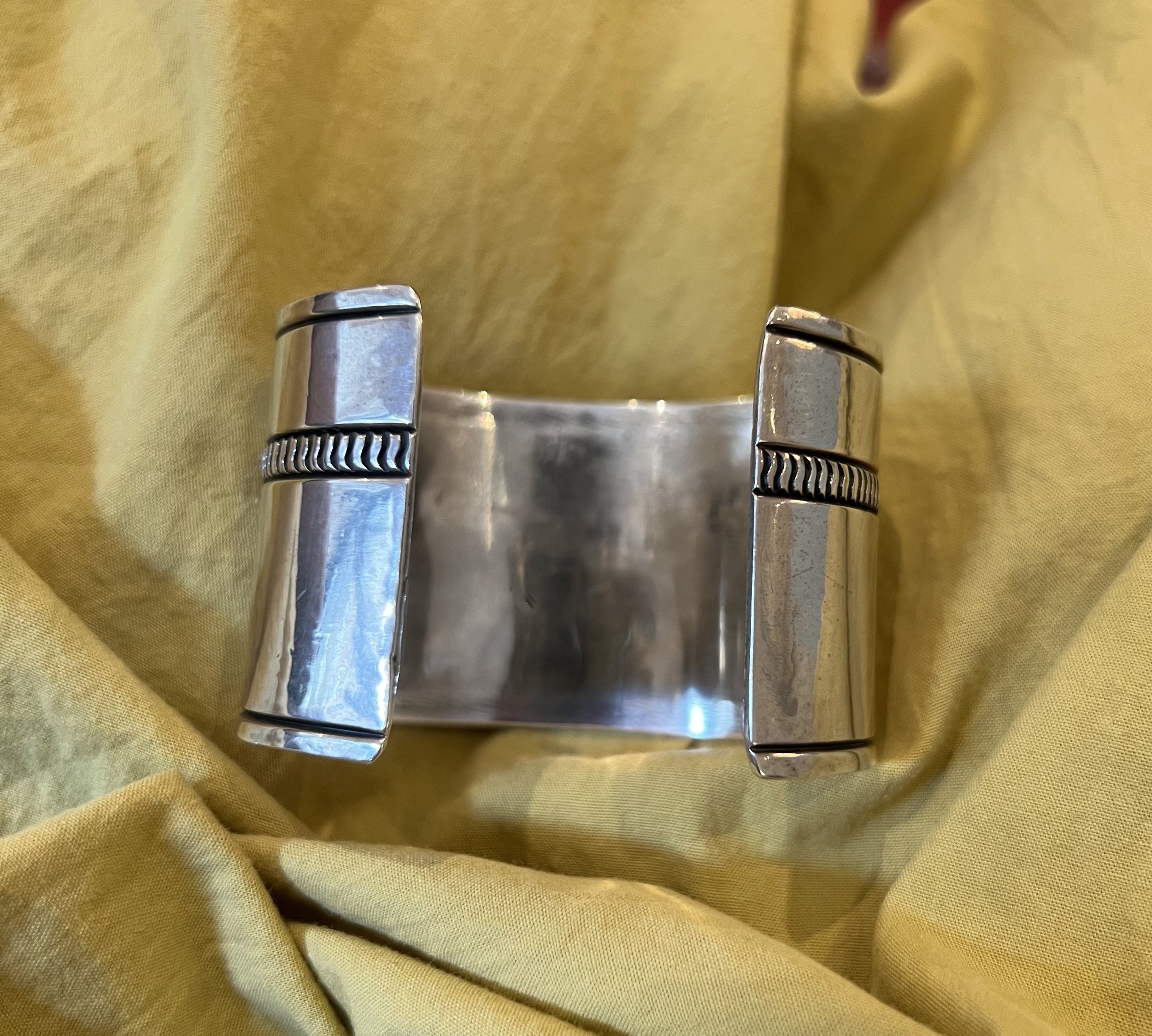 Pueblo Knifewing cast sterling silver bracelet, 1950s