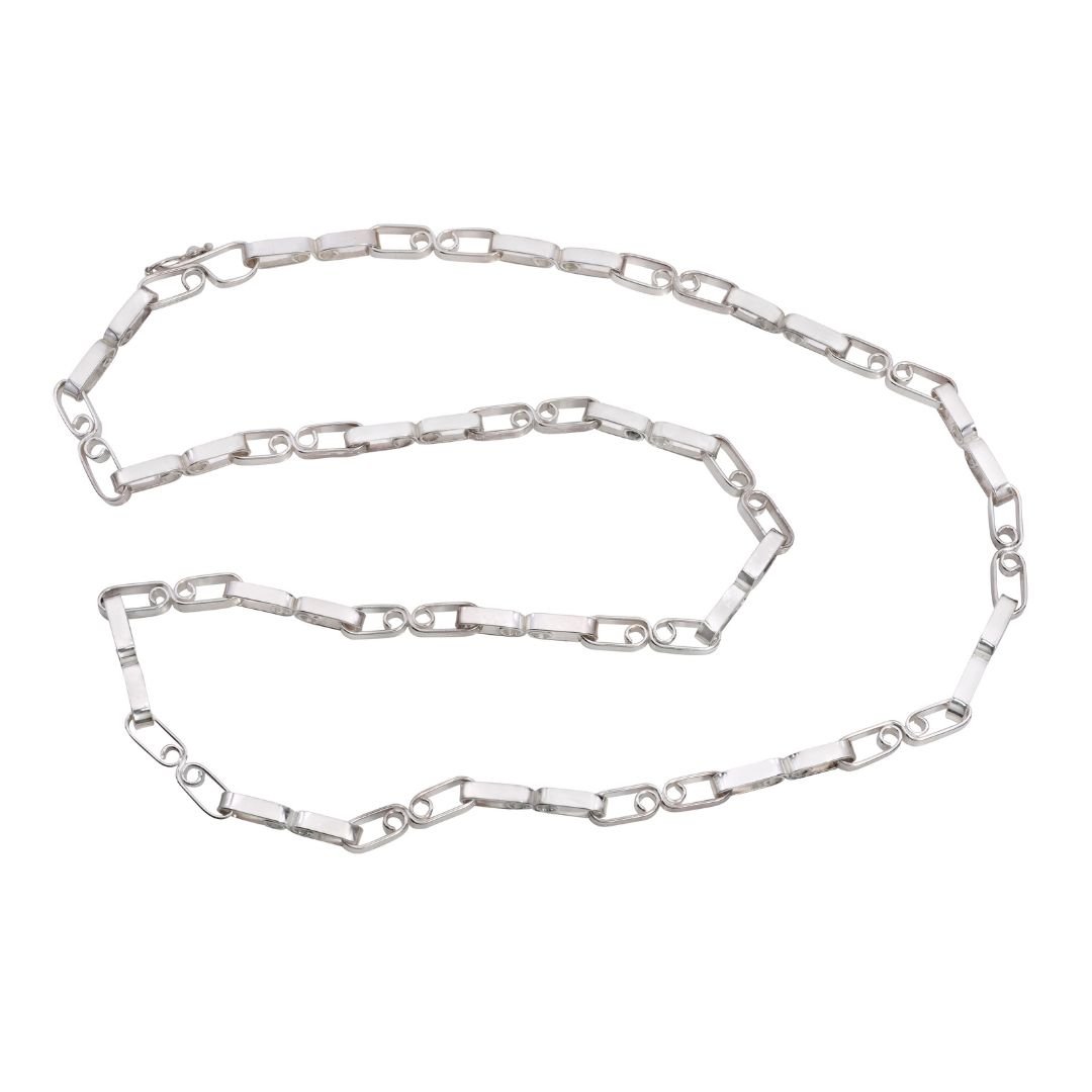 Theresia Hvorslev sterling silver handmade chain necklace, 1980