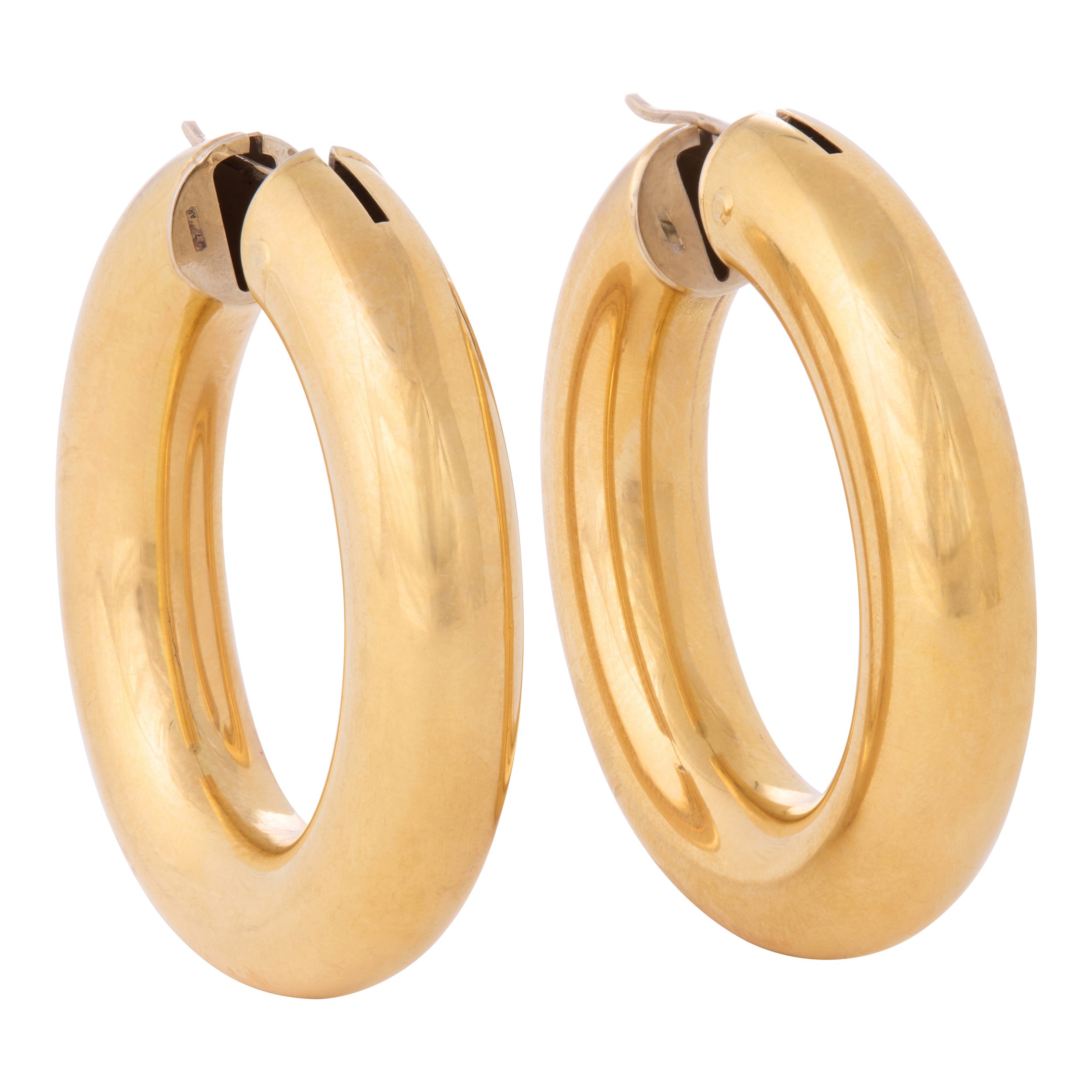 18K Gold Hoop Earrings, 1970