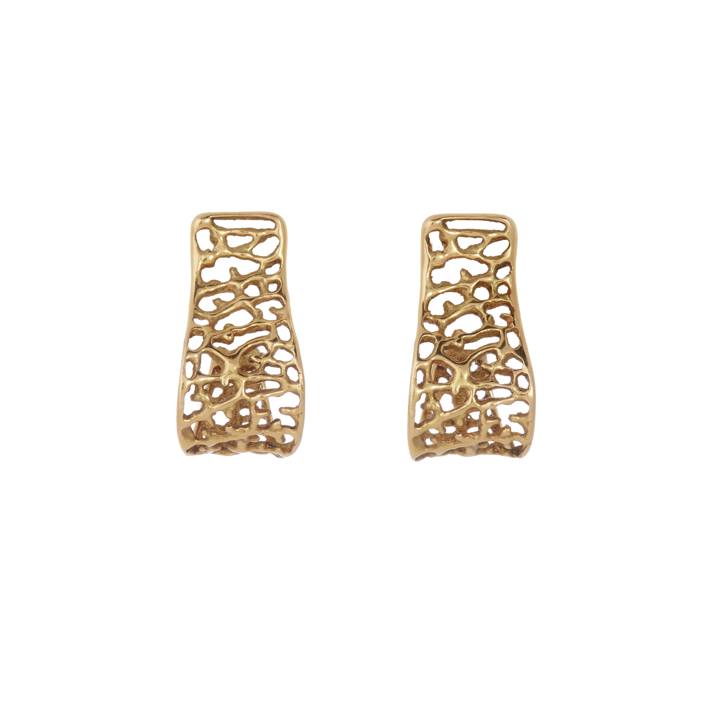 Angela Cummings 18-Karat Gold Openwork Earrings