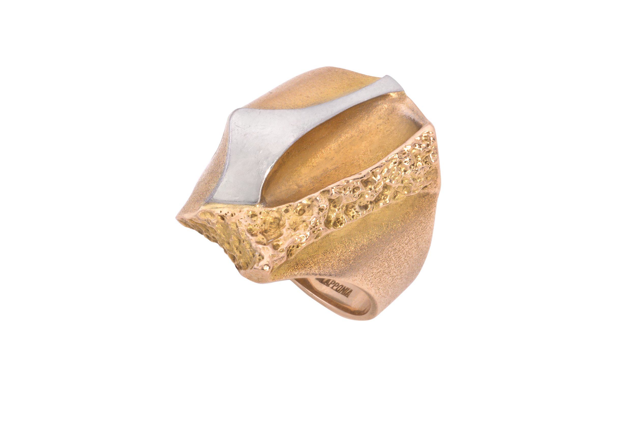 Björn Weckström for Lapponia 14K Gold and Platinum Ring, 1991