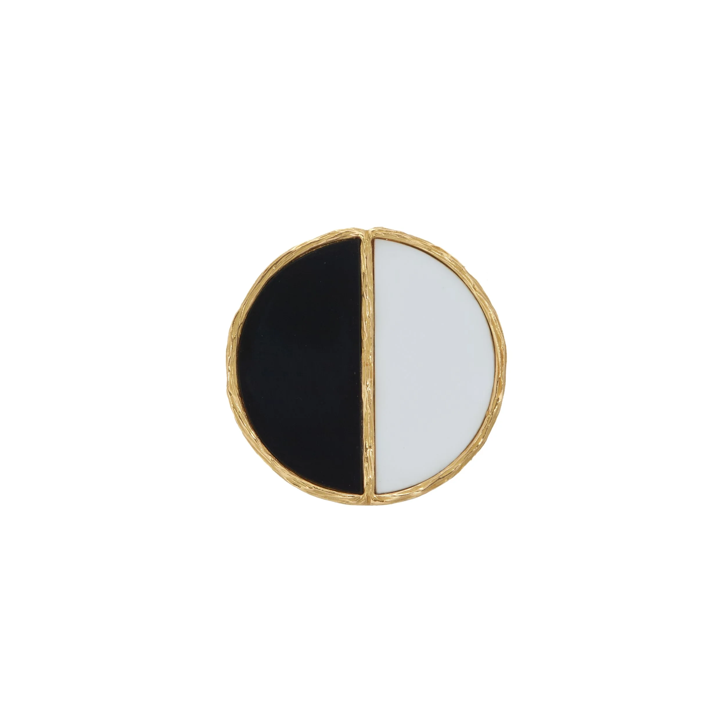 Augustin Julia Plana Agate, Onyx, and 18K Gold Brooch/Pendant, c. 1970