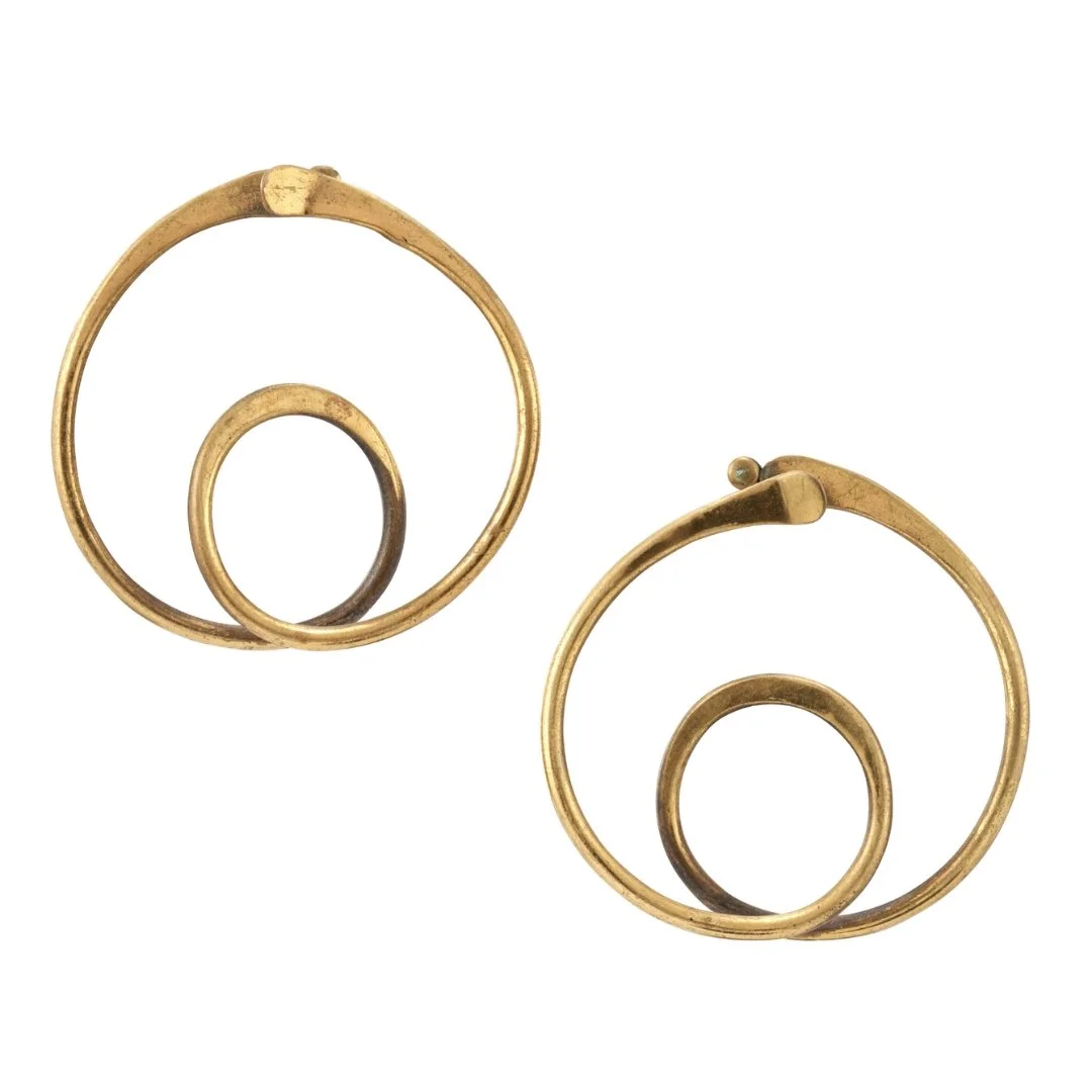Art Smith Brass Earrings, c. 1950