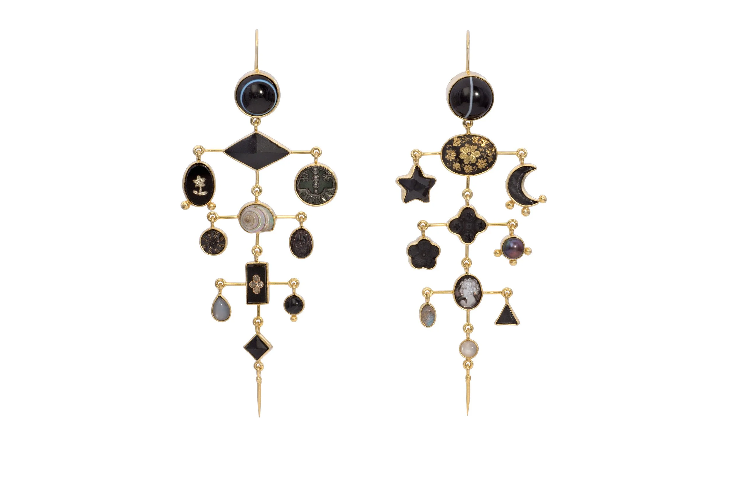Grainne Morton Multi-Stone and 18K Gold-Plated Silver Earrings, 2022