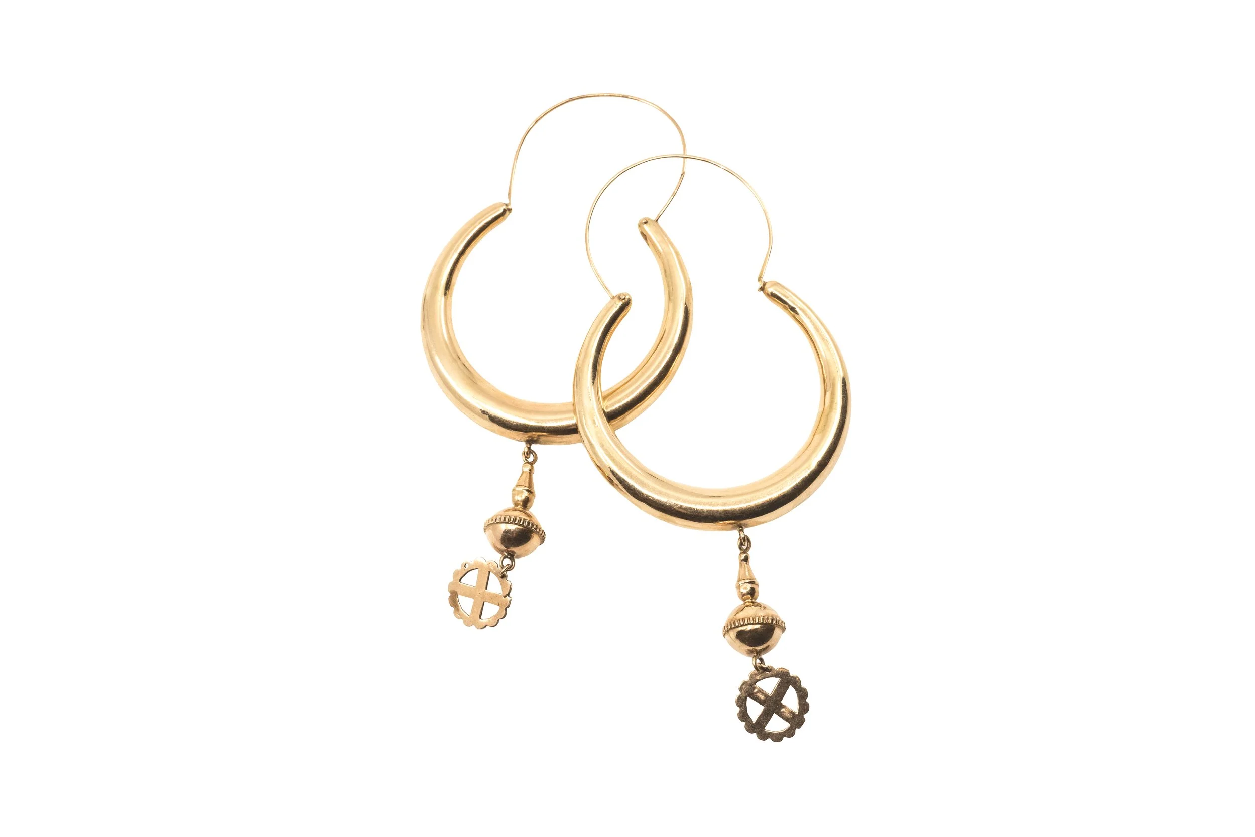 9K Yellow Gold Traditional Napolitano Hoop Earrings