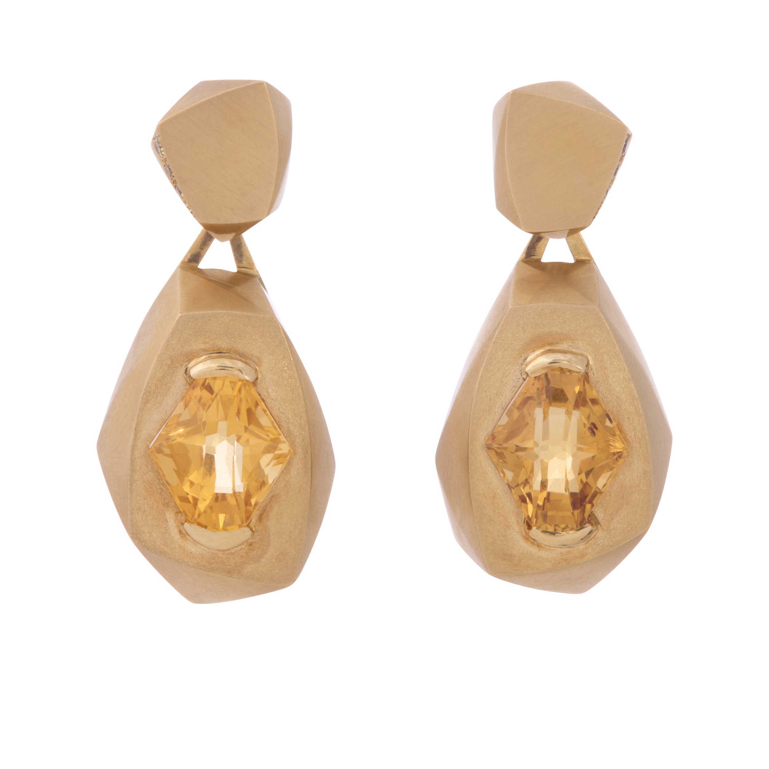Melanie Eddy Citrine, Yellow Diamond, and 18K Gold Earrings, 2024