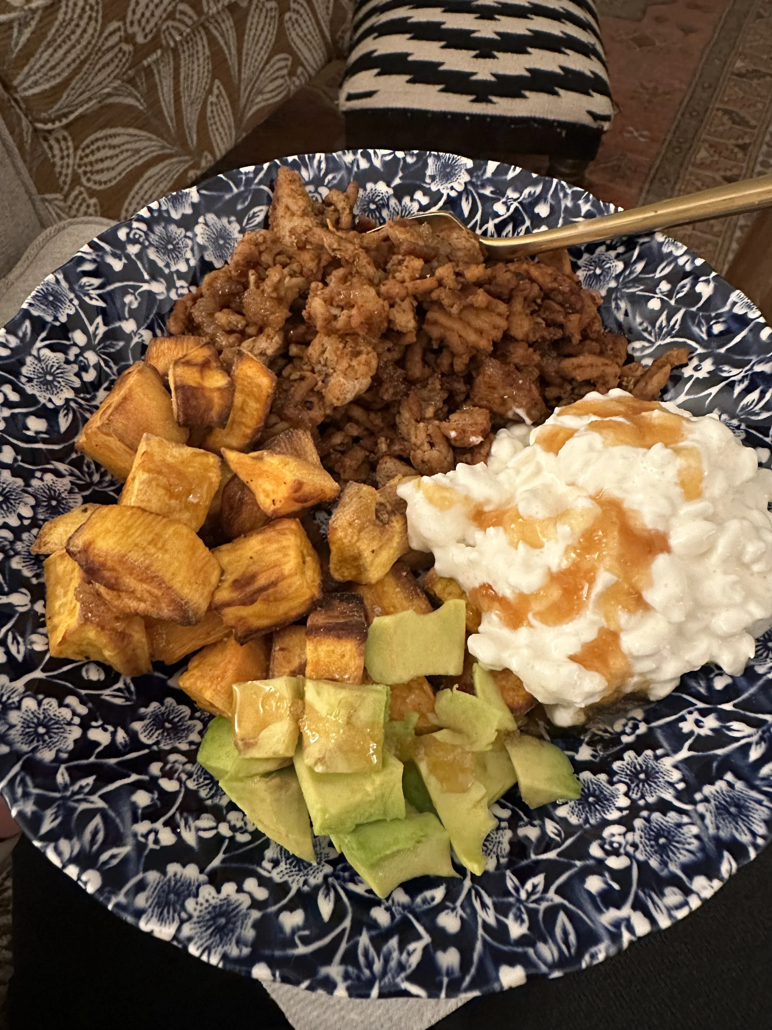 Cottage Cheese Sweet Potato Beef Bowl