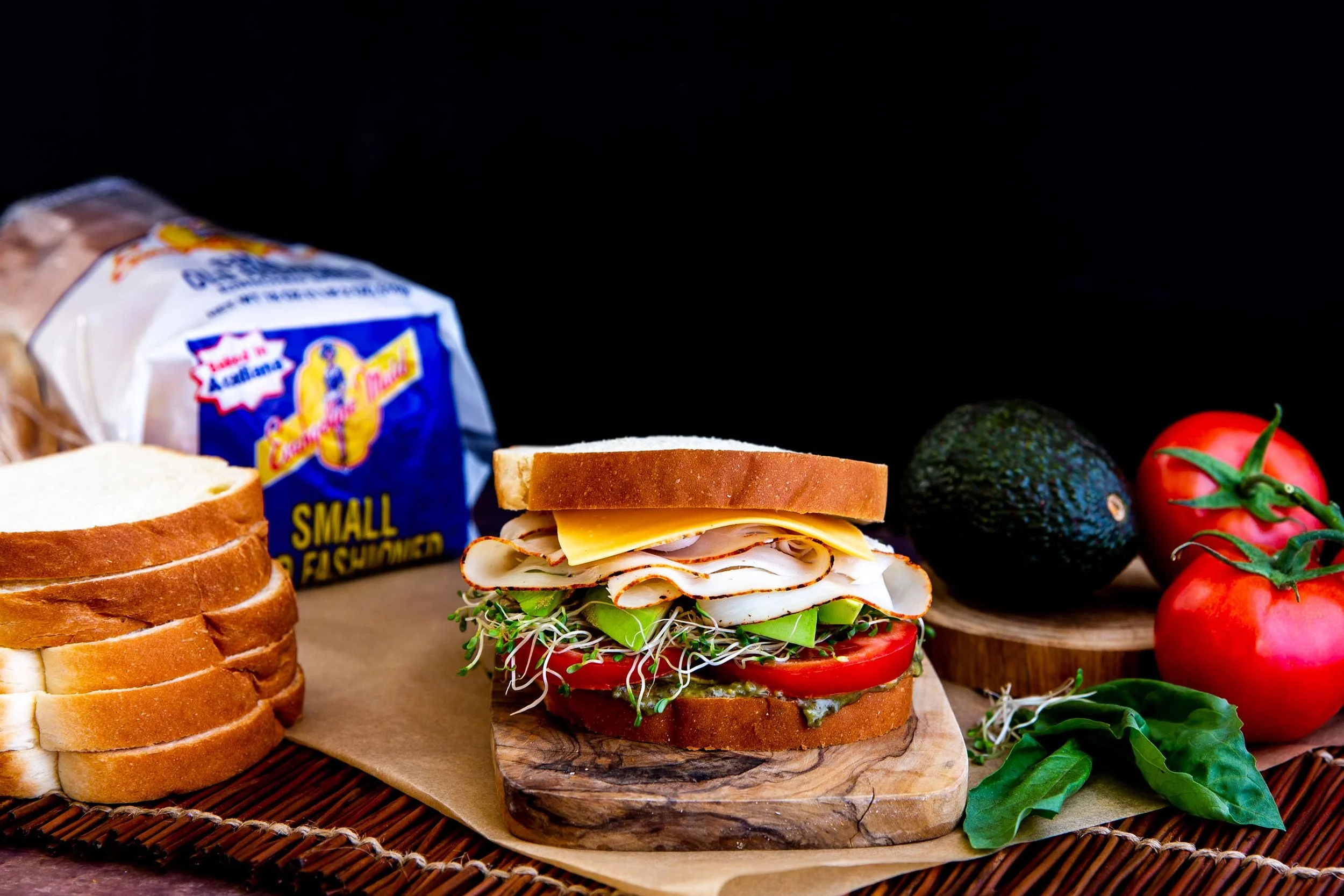 Pesto Turkey with Cheddar &amp; Sprouts