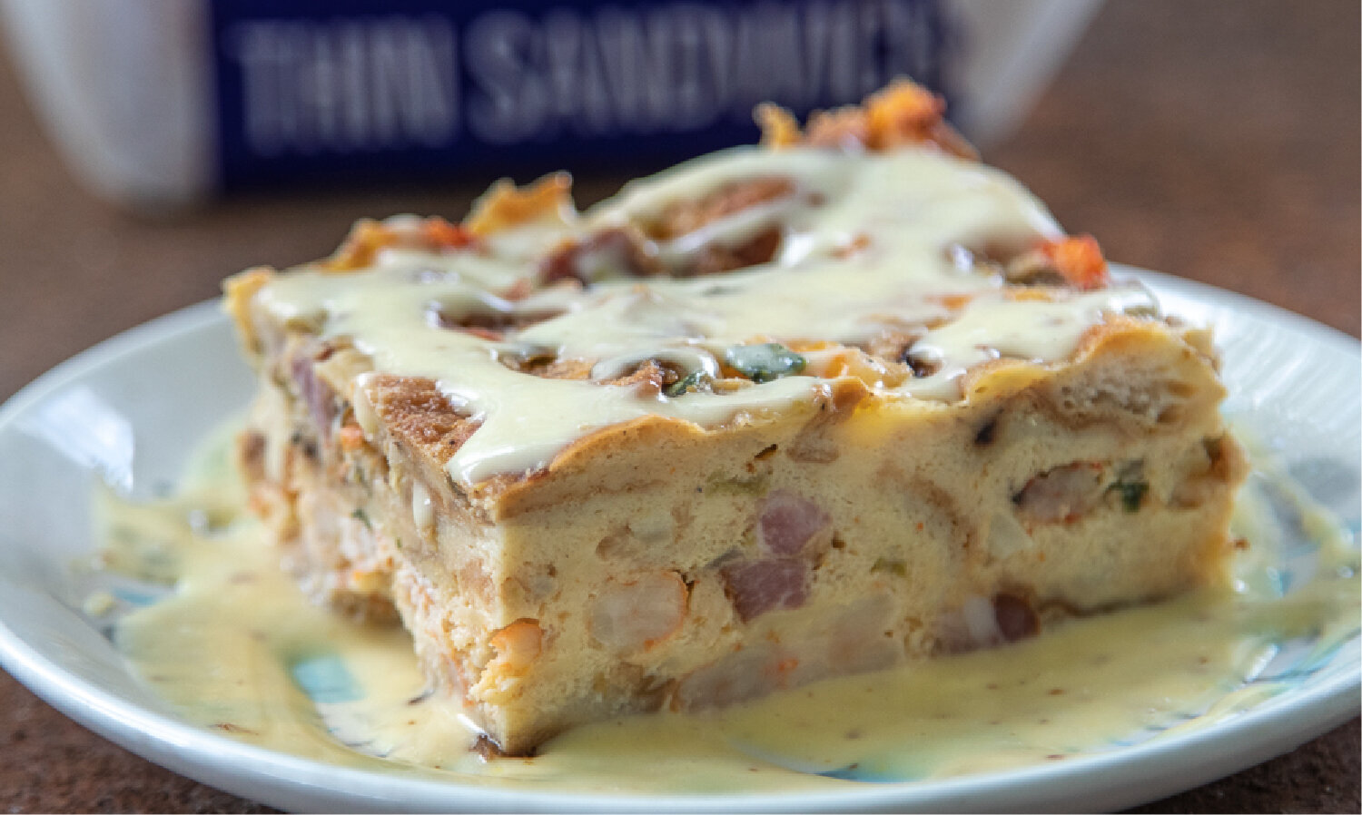 Savory Bread Pudding with Tabasco Aioli