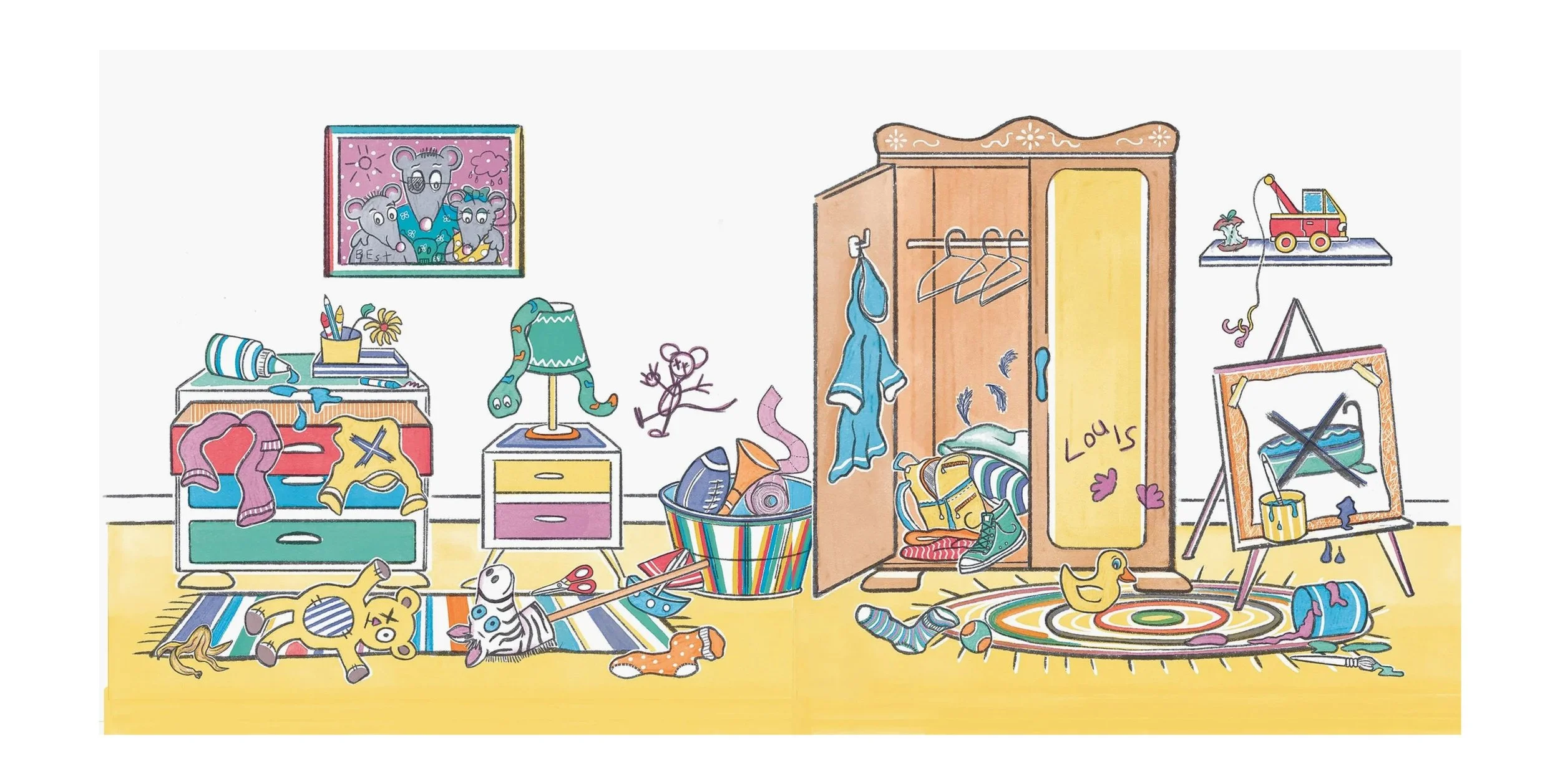 Endpapers for Ooey Gooey Louis