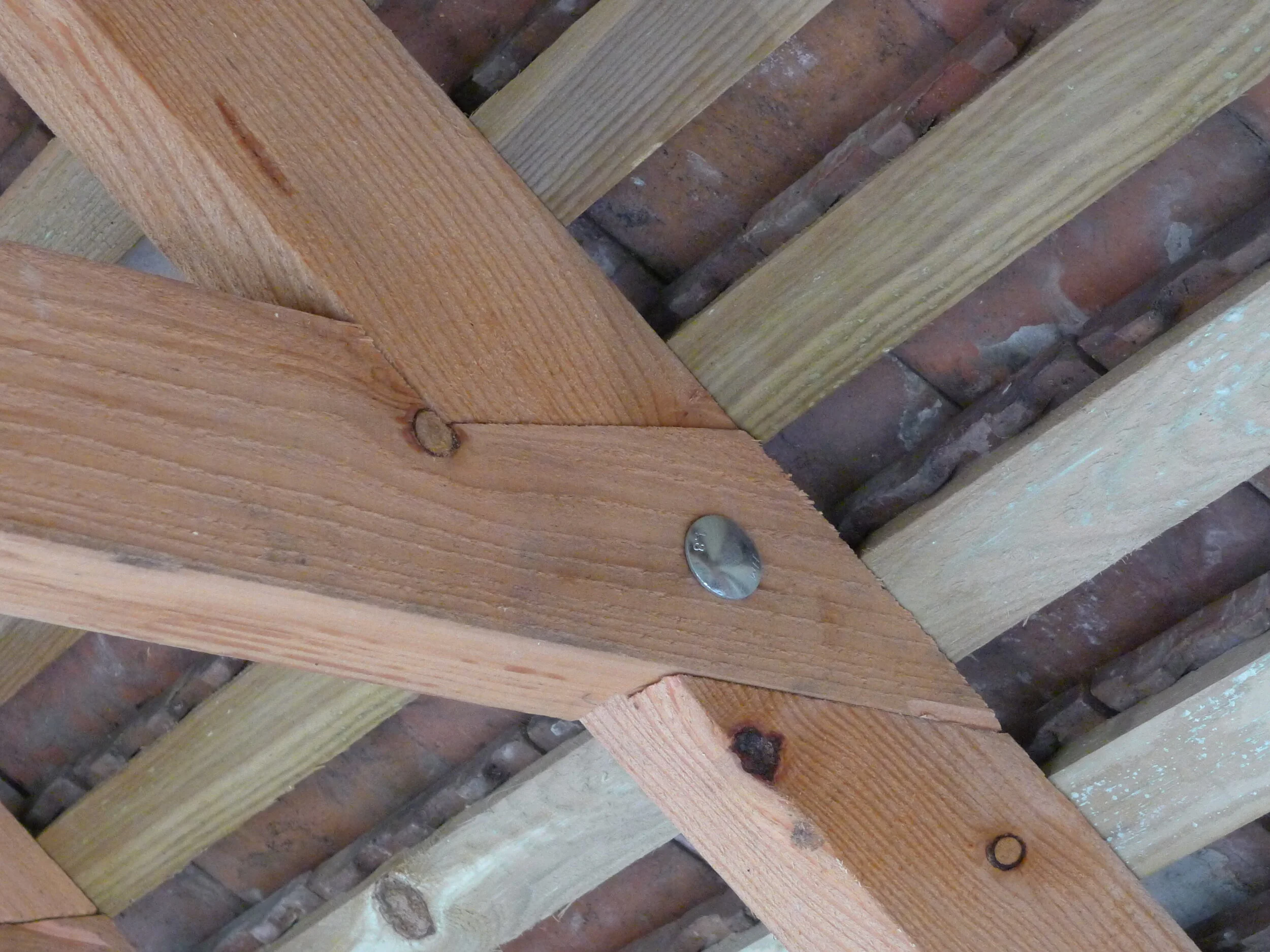 Larch roof frame