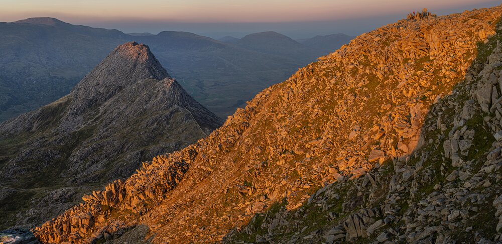 Tryfan on the left, random person top right.