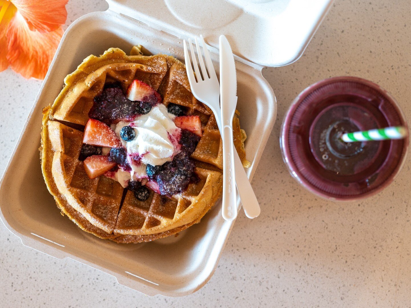 Start your weekend with our Berry Waffle. Topped with our fresh berry compote and vanilla cream.

Available from 6:00 am - 10:30 am. 

#KilaueaMarketCafe #Kauai #KilaueaKauai #KauaiNorthShore #KauaiFoodie #Breakfast