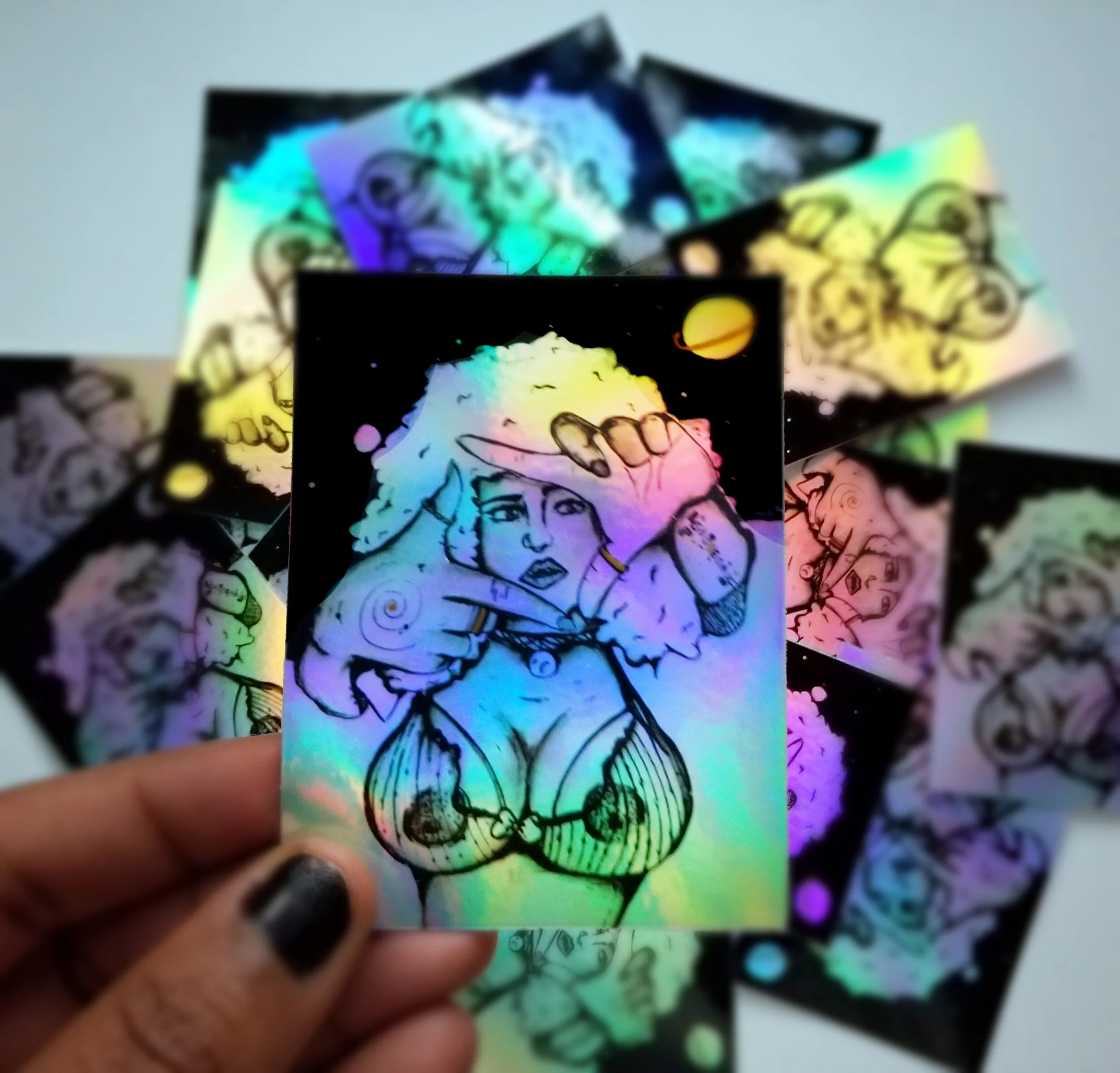 Maggie Focus Fade | Holographic Stickers