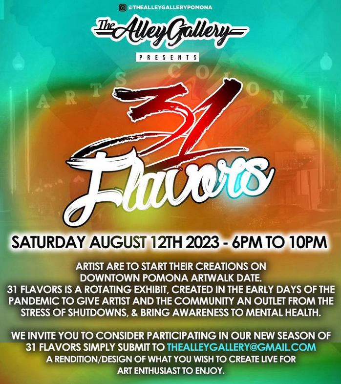 31 Flavors Live Art Installation Hosted by The Alley Gallery