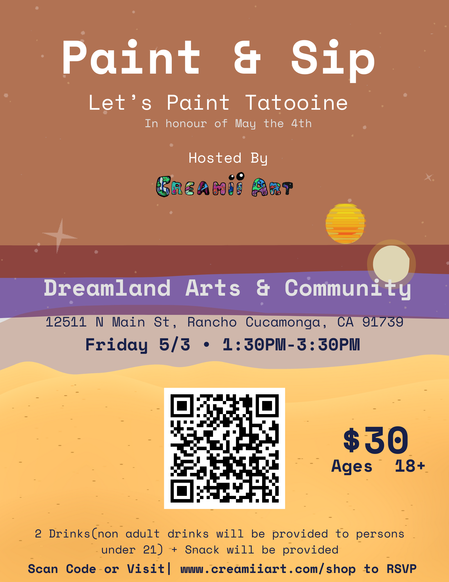 Paint &amp; Sip | Let's Paint Tatooine