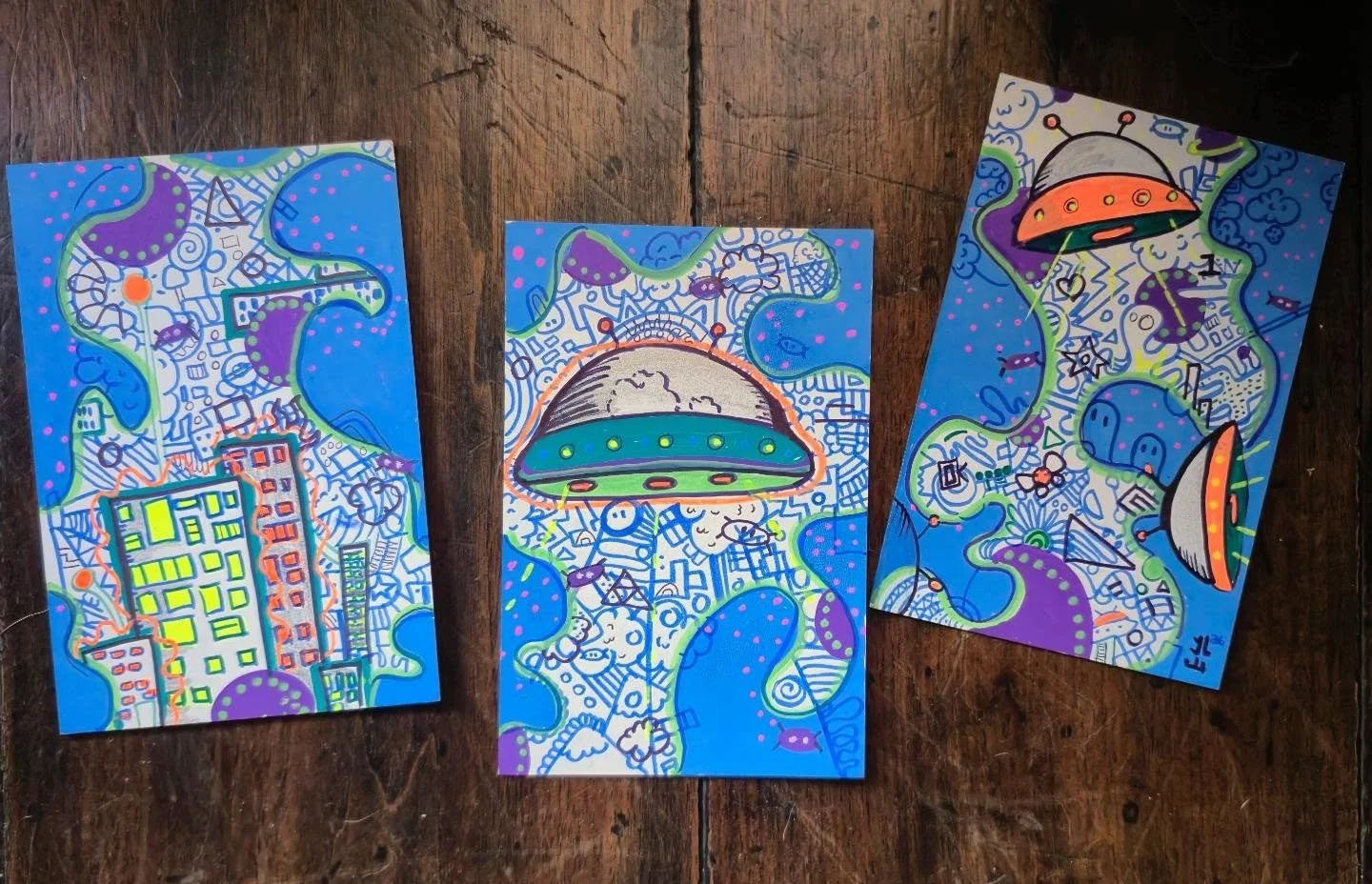 Okay sent these lil postcards off to @brassworksgallery They should get there sometime next week! The group show will be in December! 💌📬