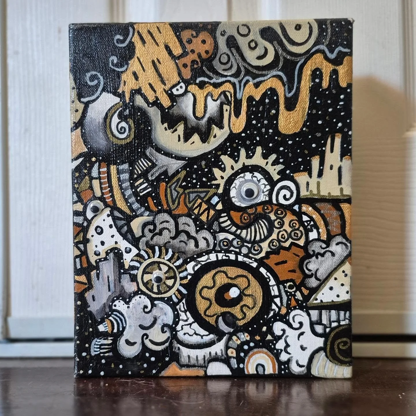 Calamity 
8"in x 10"in | Acrylic on Canvas

Time...

#creamiiart #popsurrealism #surrealism #afrofuturisticart