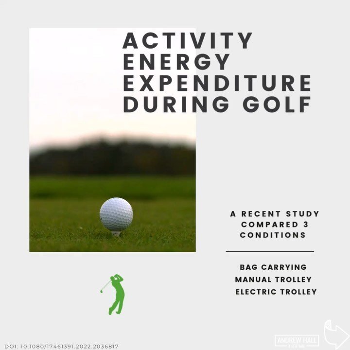 For the golfers out there ⛳️ 
Not huge differences between groups, but there hasn&rsquo;t been a lot of research into energy expenditures during golf. So thought I&rsquo;d share it.